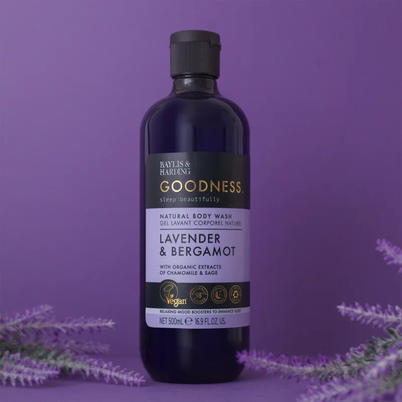 Baylis & Harding Goodness Sleep Beautifully antistresni gel za prhanje za miren spanec Lavender & Bergamot 500 ml