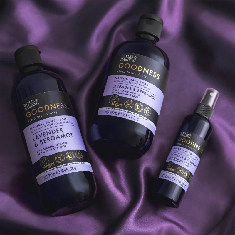 Baylis & Harding Goodness Sleep Beautifully antistresni gel za prhanje za miren spanec Lavender & Bergamot 500 ml