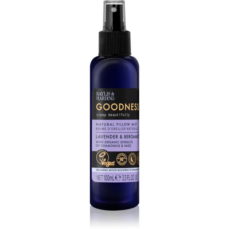 Baylis & Harding Goodness Sleep Beautifully pršilo za na vzglavnik za miren spanec Lavender & Bergamot 100 ml