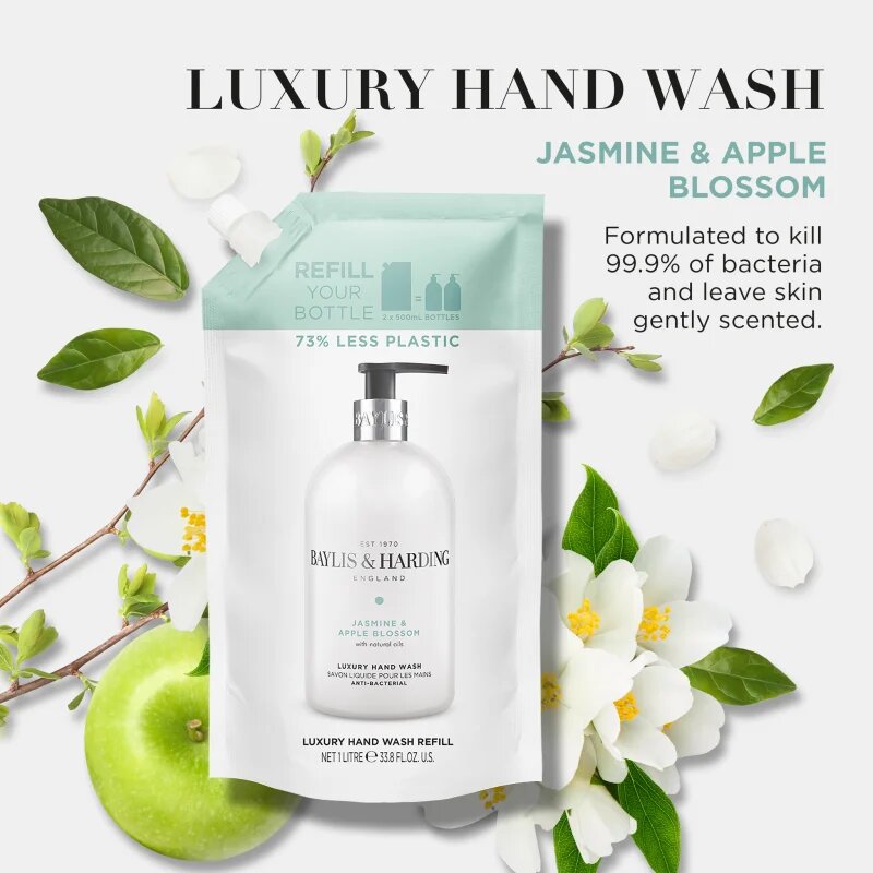 Baylis & Harding Jasmine & Apple Blossom tekoče milo za roke nadomestno polnilo 1000 ml