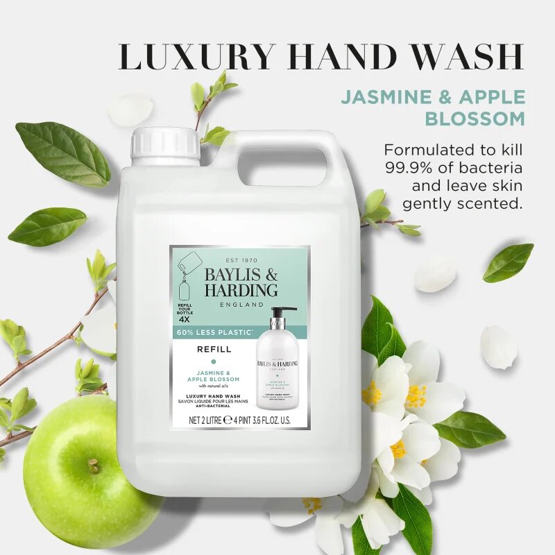 Baylis & Harding Jasmine & Apple Blossom tekoče milo za roke nadomestno polnilo 2000 ml