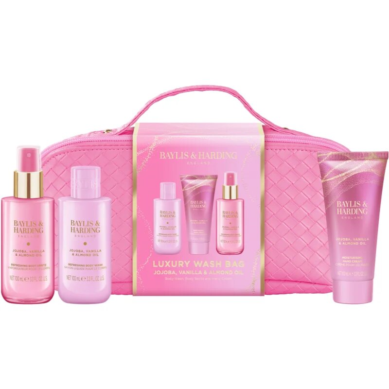 Baylis & Harding Jojoba Vanilla & Almond Oil darilni set kozmetična torbica