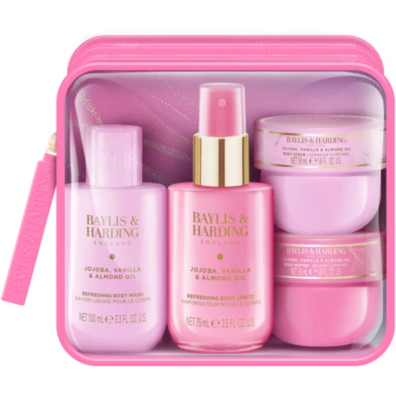 Baylis & Harding Jojoba Vanilla & Almond Oil darilni set za pot