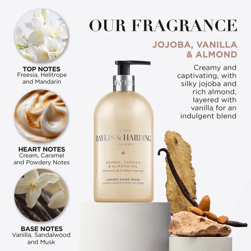 Baylis & Harding Jojoba Vanilla & Almond Oil tekoče milo za roke 500 ml