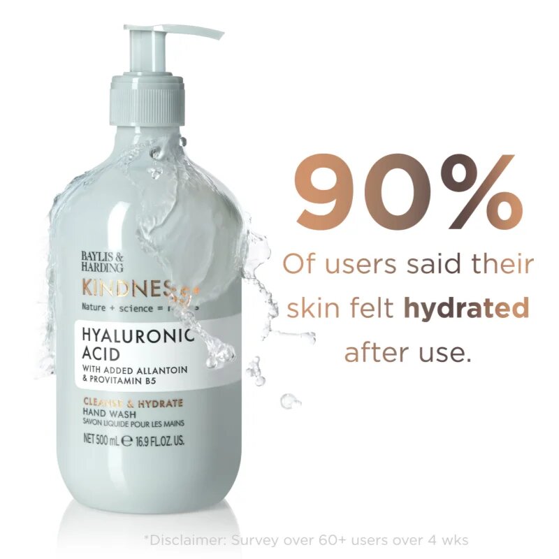 Baylis & Harding Kindness+ Hyaluronic Acid tekoče milo za roke z vlažilnim učinkom dišave Pear & Neroli 500 ml