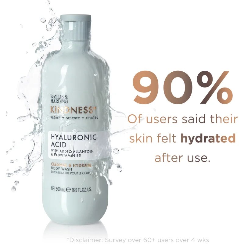 Baylis & Harding Kindness+ Hyaluronic Acid vlažilen gel za prhanje dišave Pear & Neroli 500 ml