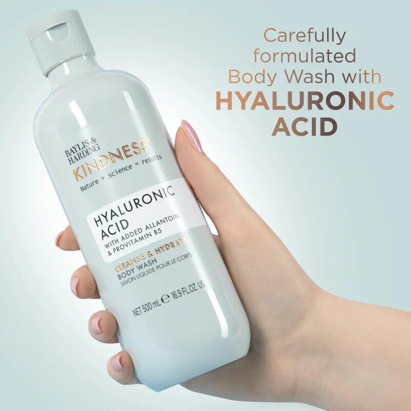 Baylis & Harding Kindness+ Hyaluronic Acid vlažilen gel za prhanje dišave Pear & Neroli 500 ml