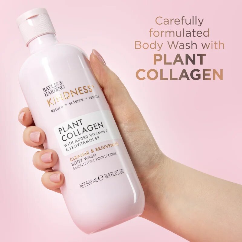 Baylis & Harding Kindness+ Plant Collagen revitalizacijski gel za prhanje dišave Coconut Milk & Rose Water 500 ml