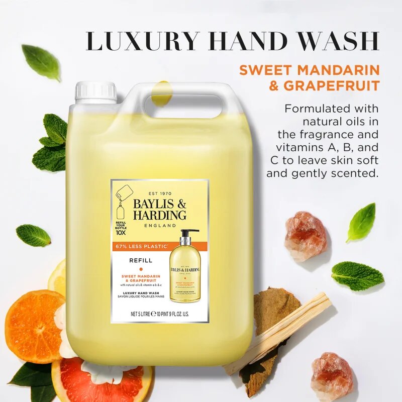 Baylis & Harding Sweet Mandarin & Grapefruit tekoče milo za roke nadomestno polnilo 5000 ml