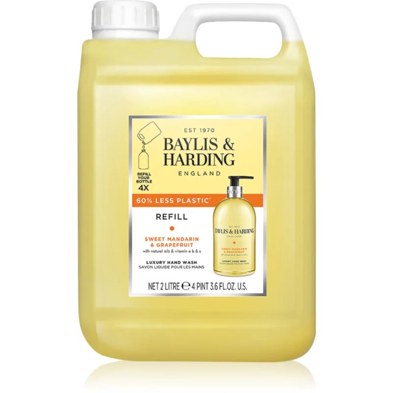 Baylis & Harding Sweet Mandarin & Grapefruit tekoče milo za roke nadomestno polnilo Refill 2000 ml