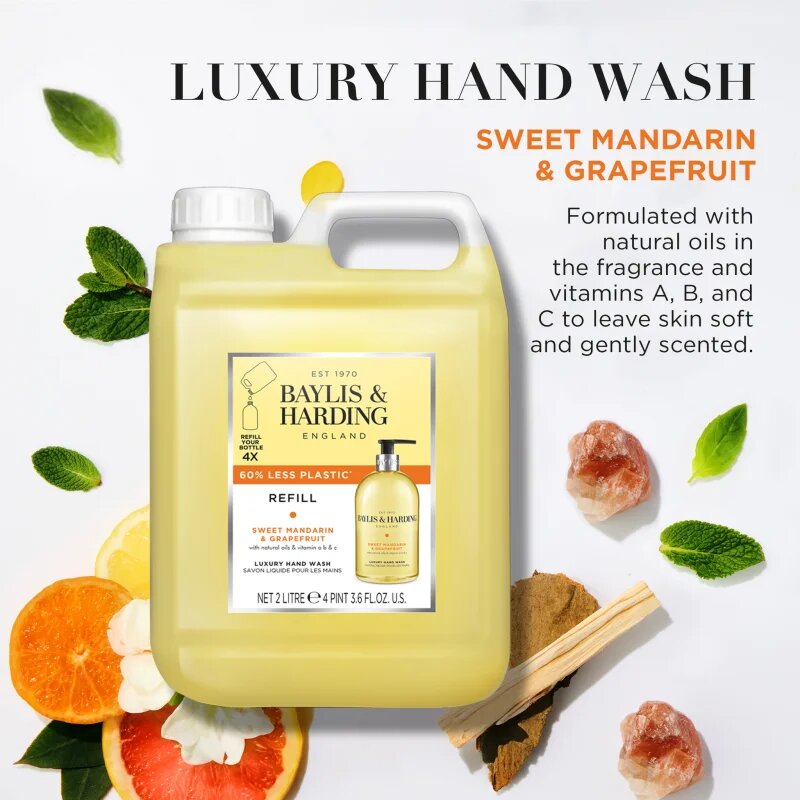 Baylis & Harding Sweet Mandarin & Grapefruit tekoče milo za roke nadomestno polnilo Refill 2000 ml