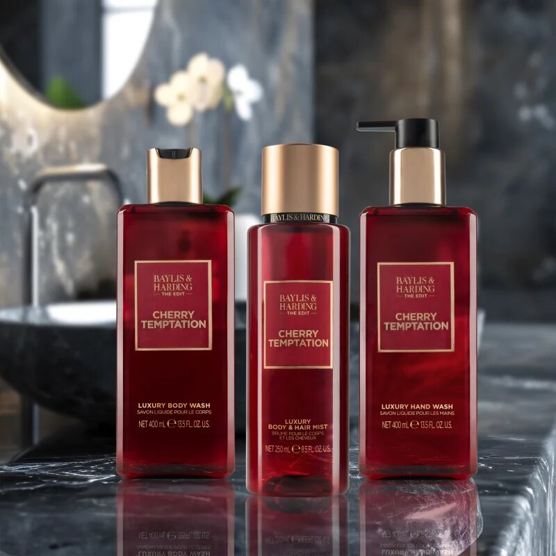 Baylis & Harding The Edit Cherry Temptation odišavljeno pršilo za telo za ženske Cherry Jasmin & Sandalwood 250 ml