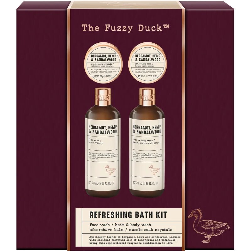 Baylis & Harding The Fuzzy Duck Bergamot Hemp & Sandalwood darilni set za moške