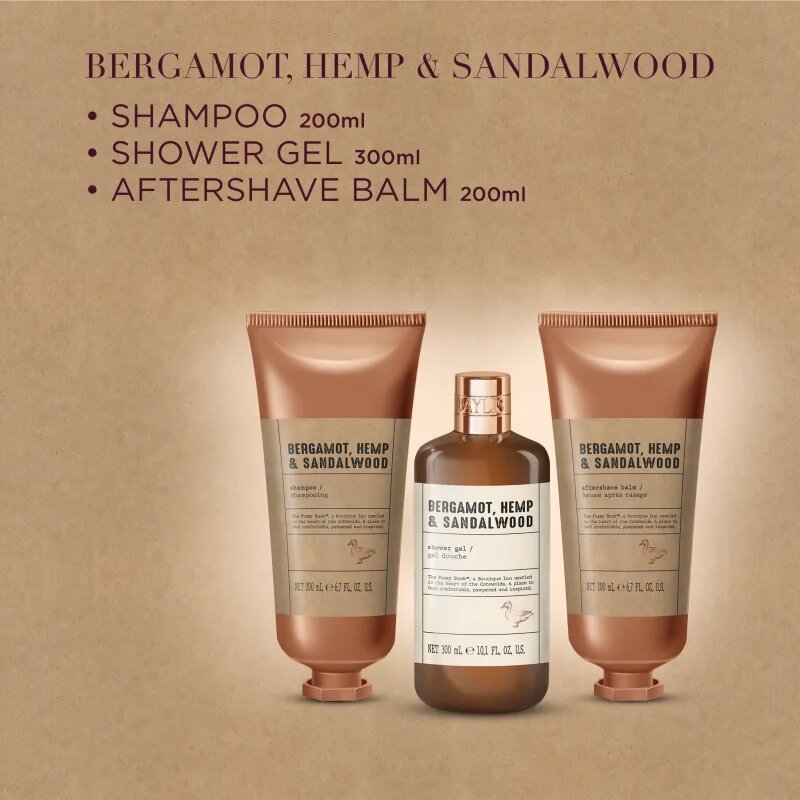 Baylis & Harding The Fuzzy Duck Bergamot Hemp & Sandalwood darilni set za moške