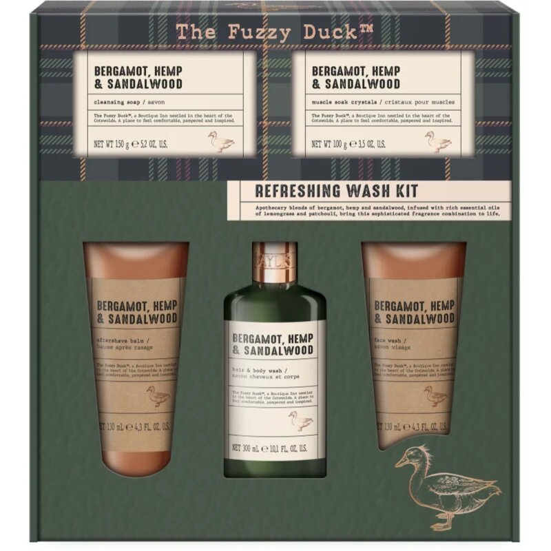 Baylis & Harding The Fuzzy Duck Bergamot Hemp & Sandalwood darilni set za moške