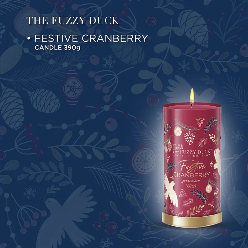 Baylis & Harding The Fuzzy Duck Winter Wonderland dišeča sveča dišave Cranberry 390 g