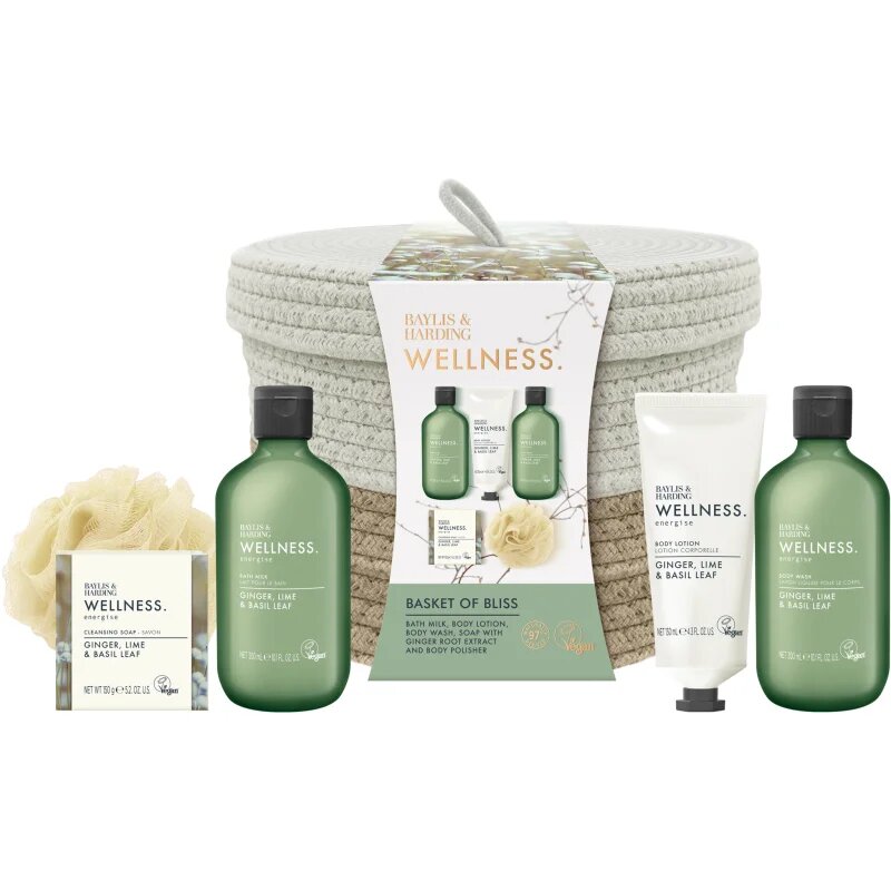 Baylis & Harding Wellness. Energise darilni set Ginger Lime & Basil Leaf