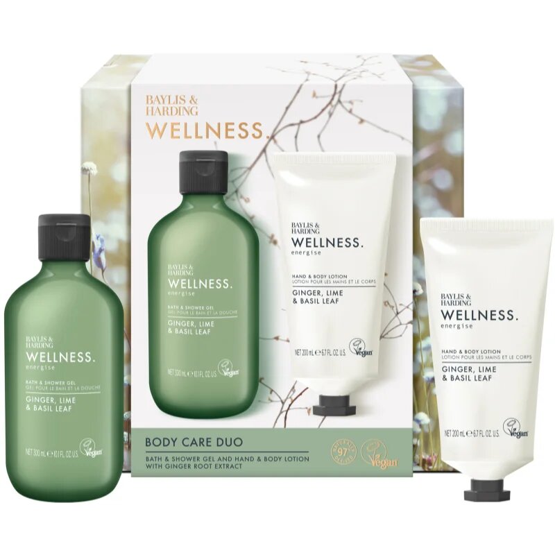 Baylis & Harding Wellness. Energise darilni set za telo Ginger Lime & Basil Leaf