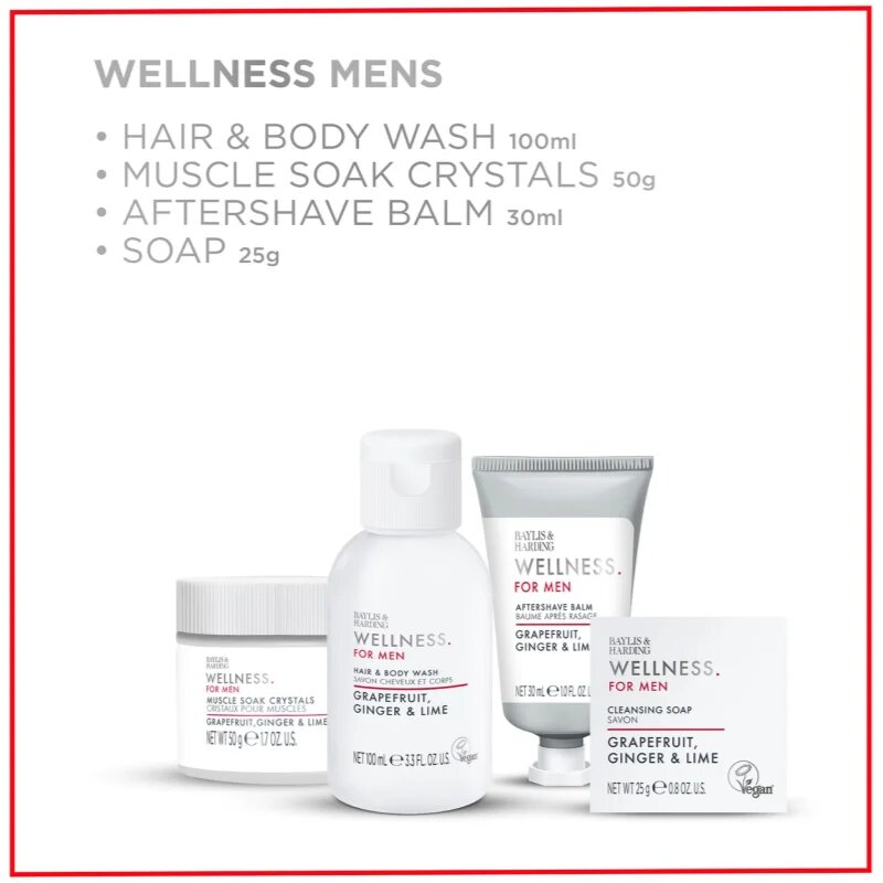 Baylis & Harding Wellness. For Men. Revive darilni set za kopel za moške