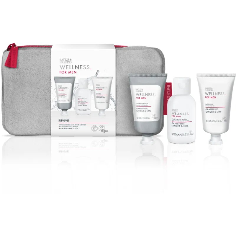 Baylis & Harding Wellness. For Men. Revive darilni set za telo in obraz za moške Grapefruit Ginger & Lime