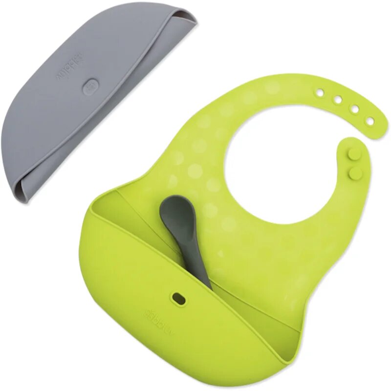 BBLÜV Pöket slinček z žličko Grey/Lime 2 kos
