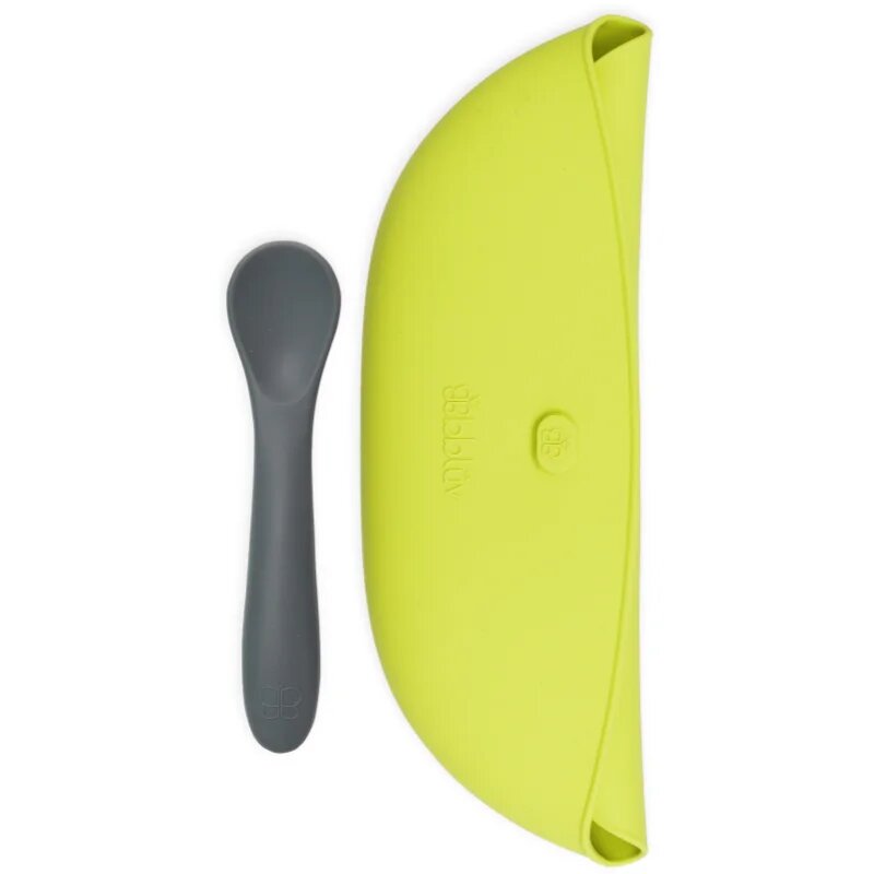BBLÜV Pöket slinček z žličko Grey/Lime 2 kos
