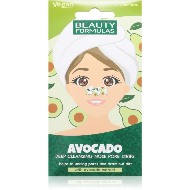 Beauty Formulas Avocado nega proti razširjenim poram in črnim pikicam 6 kos