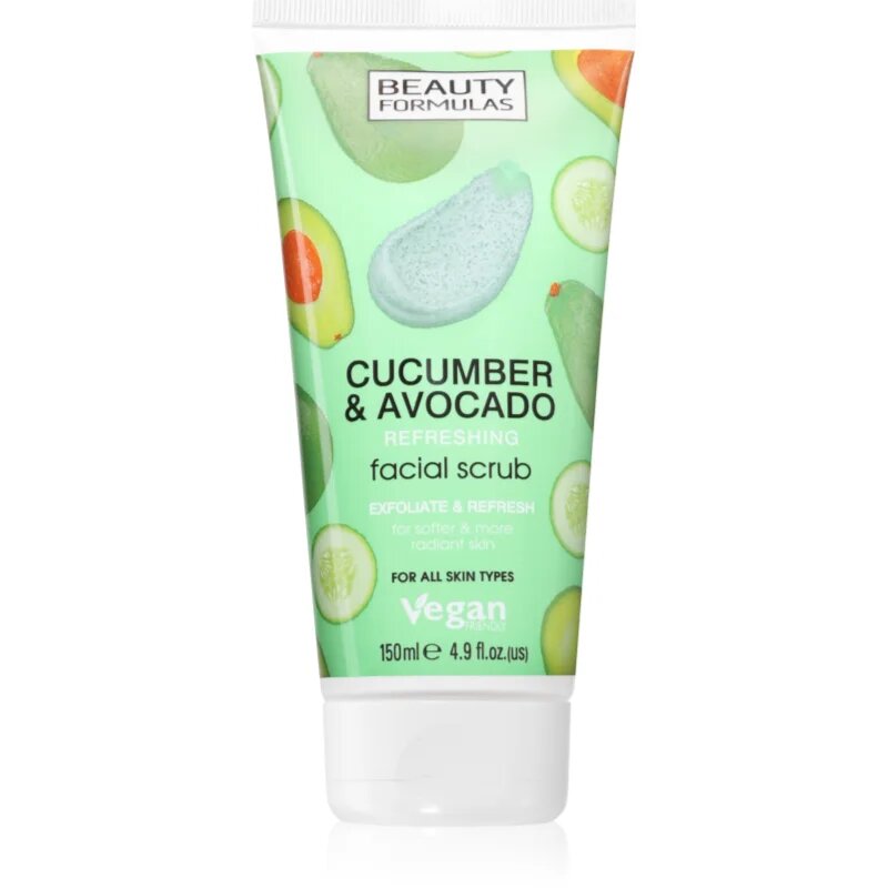 Beauty Formulas Cucumber & Avocado piling za obraz 150 ml