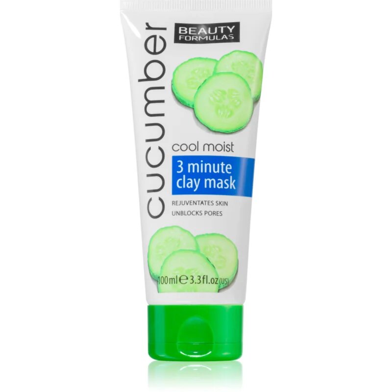 Beauty Formulas Cucumber globinsko čistilna maska za obraz z ilovico 100 ml