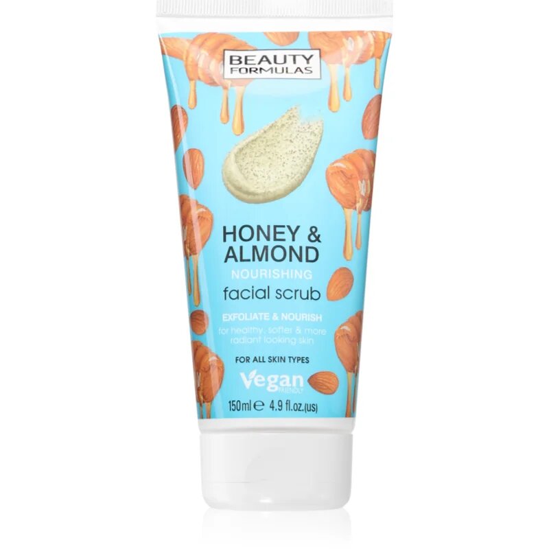 Beauty Formulas Honey & Almond piling za obraz 150 ml