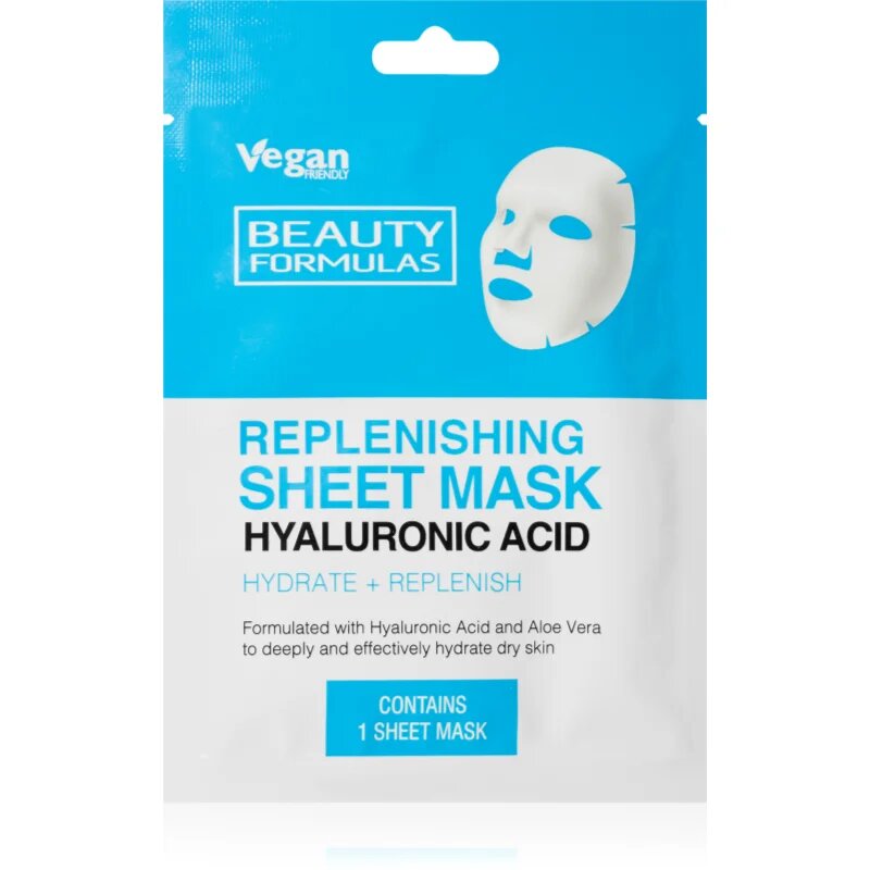 Beauty Formulas Hyaluronic Acid hranilna tekstilna maska 1 kos