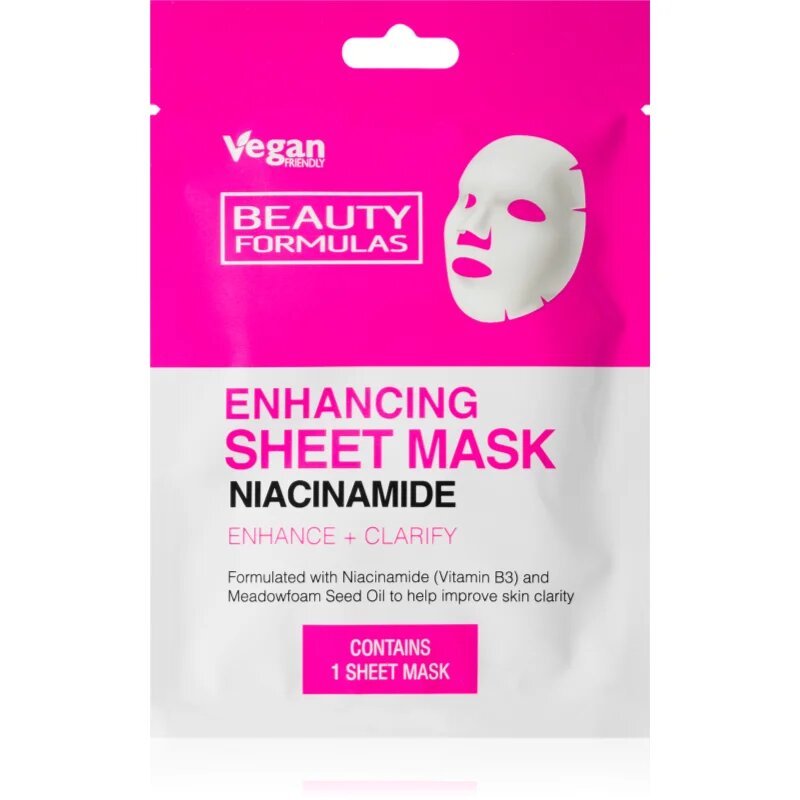Beauty Formulas Niacinamide hranilna tekstilna maska 1 kos
