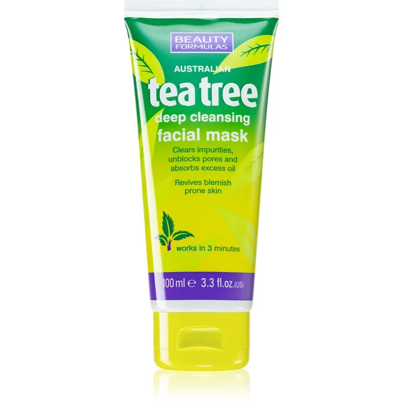 Beauty Formulas Tea Tree globoko čistilna maska 100 ml