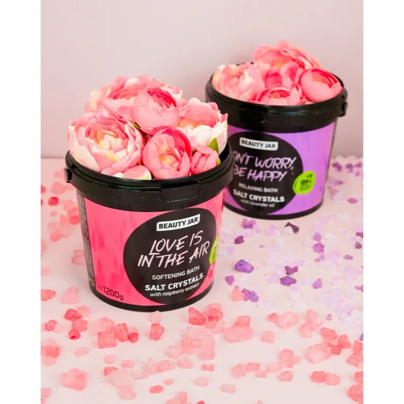 Beauty Jar Don't Worry Be Happy relaksacijska sol za kopel z vonjem sivke 1.2 kg