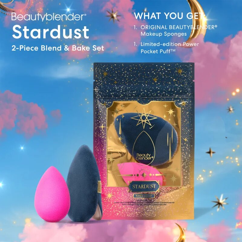 beautyblender® Stardust Blend & Bake Set gobica za tekoči puder + embalaža 2 kos