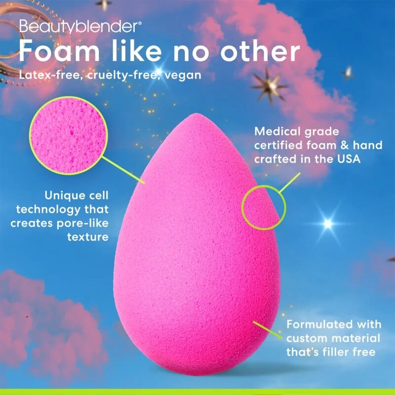beautyblender® Stardust Blend & Bake Set gobica za tekoči puder + embalaža 2 kos