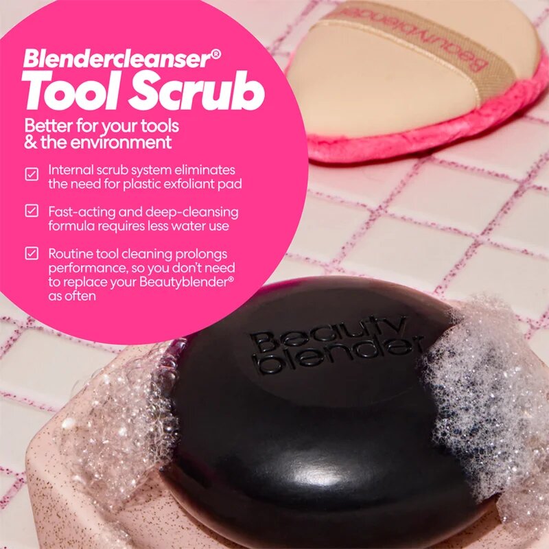beautyblender® Tool Scrub Charcoal trdo čistilo gobic in čopičev za ličenje 150 g