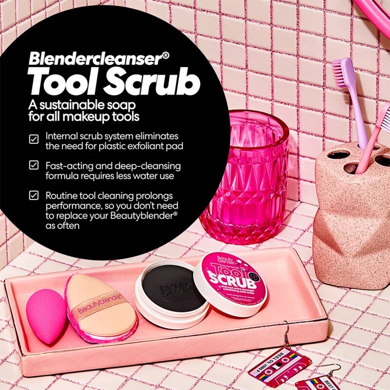 beautyblender® Tool Scrub Charcoal trdo čistilo gobic in čopičev za ličenje 28.3 g