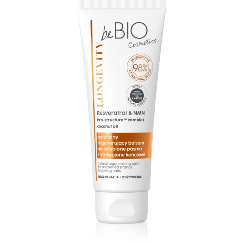 beBIO Longevity nega las brez spiranja za razcepljene konice 75 ml
