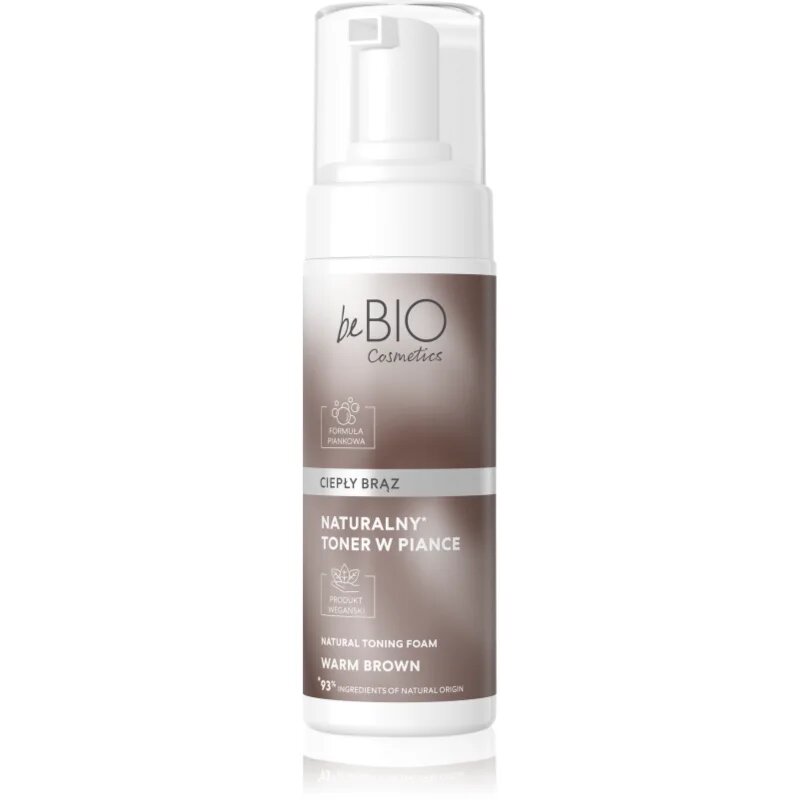 beBIO Natural Foam Toner Warm Brown tonirana pena za lase 120 ml