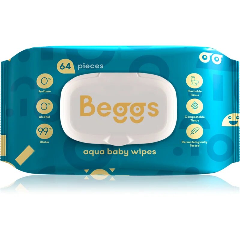 Beggs Aqua Baby Wipes otroški nežni vlažni robčki 64 kos