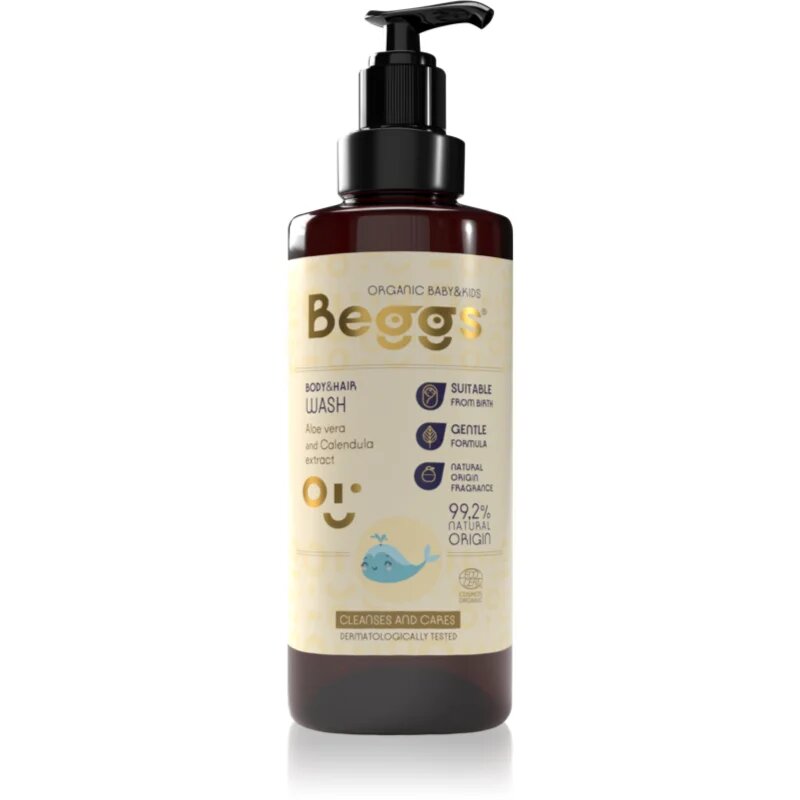 Beggs Organic Baby & Kids Body & Hair Wash gel za prhanje za telo in lase za otroke od rojstva 200 ml