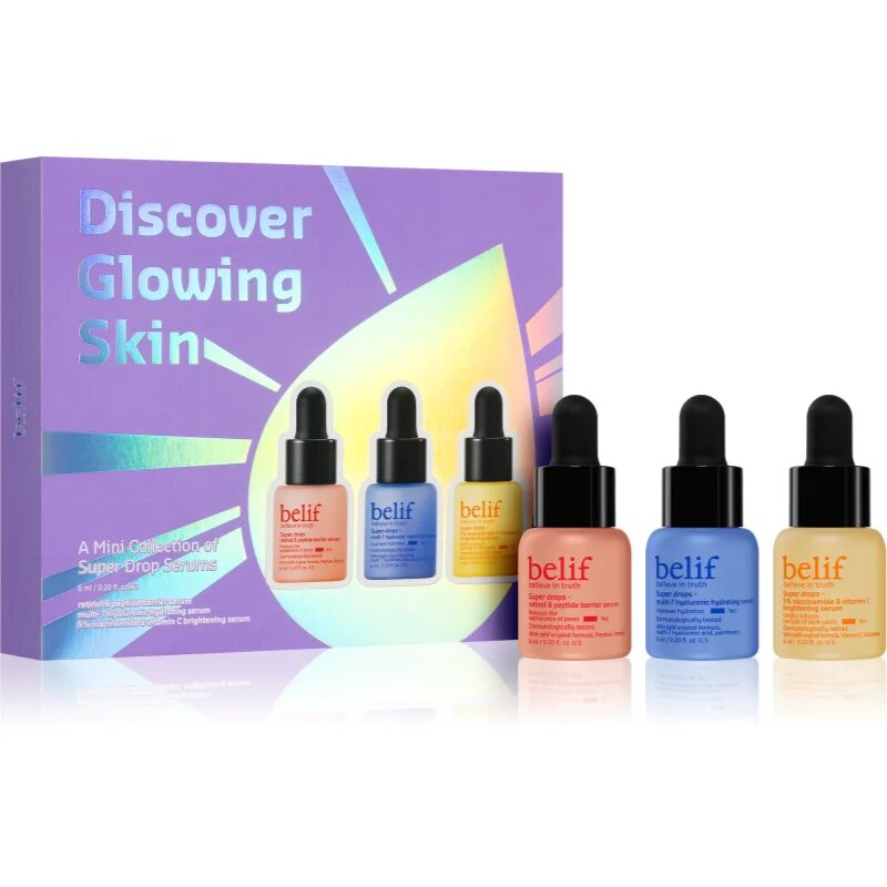 belif Super Drops Discover Glow Skin Kit darilni set za popolno polt