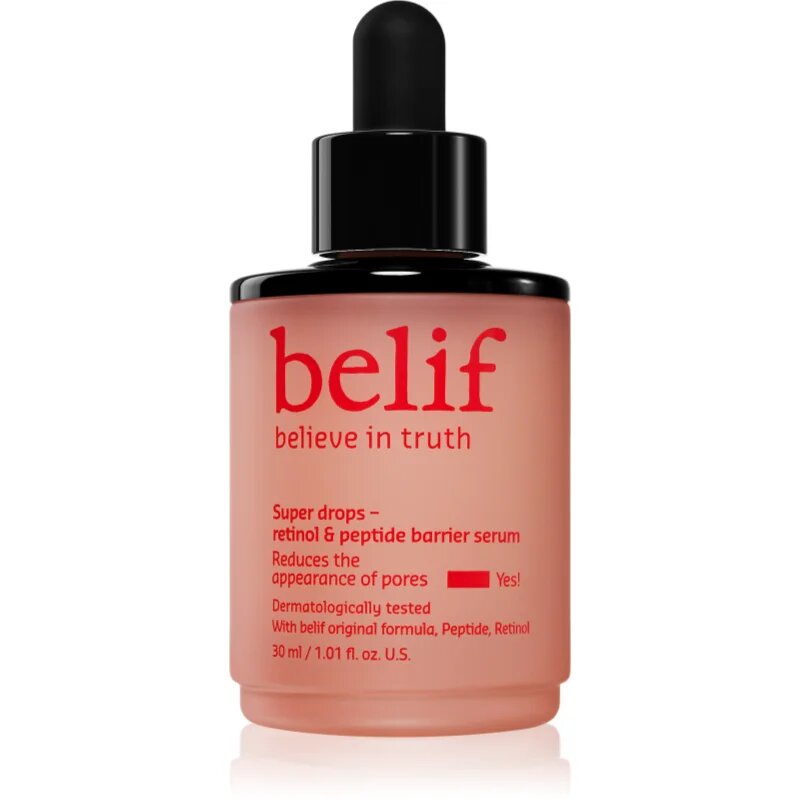 belif Super Drops Retinol & Peptide Barrier Serum intenzivni hranilni serum s peptidi 30 ml