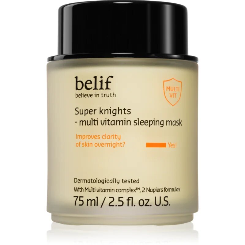 belif Super Knights Multi Vitamin Mask intenzivna nočna maska za hitro regeneracijo suhe in dehidrirane kože za vse tipe kože 75 ml