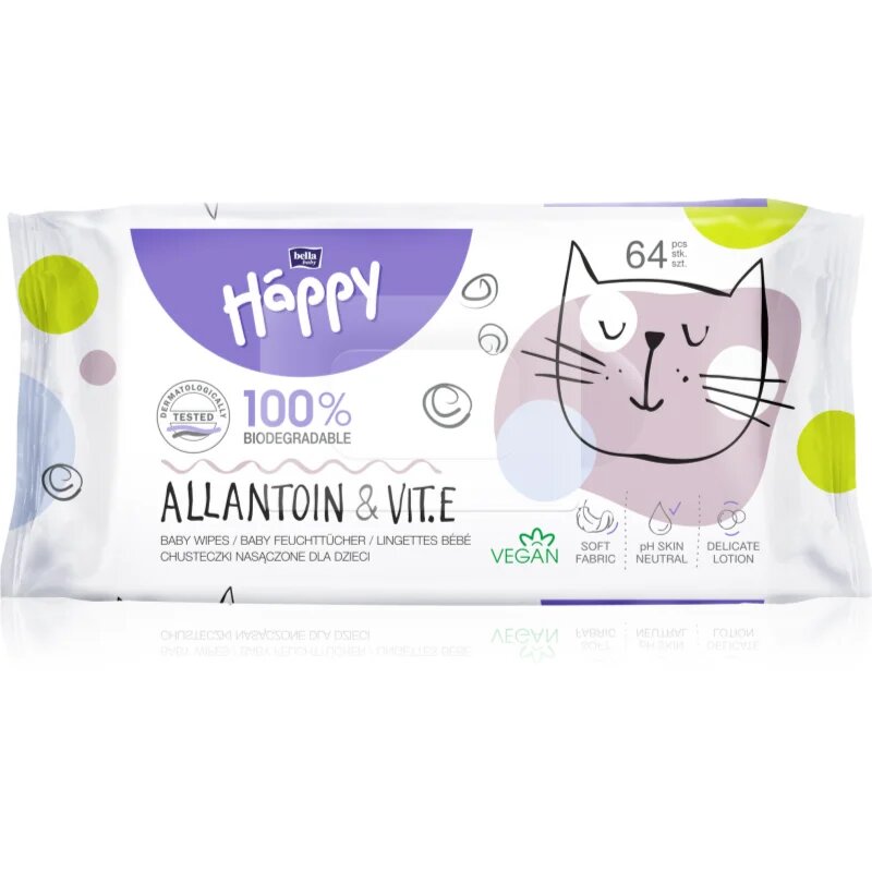BELLA Baby Happy Allantoin & Vit. E vlažni robčki 64 kos