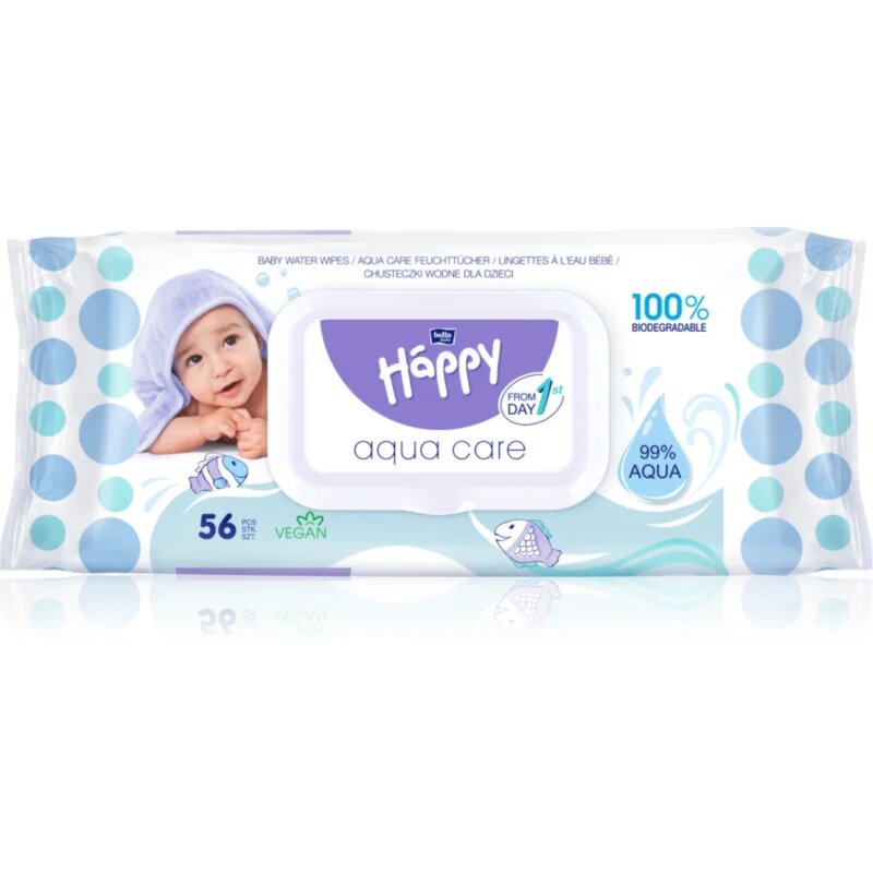 BELLA Baby Happy Aqua care vlažni čistilni robčki za otroke 56 kos