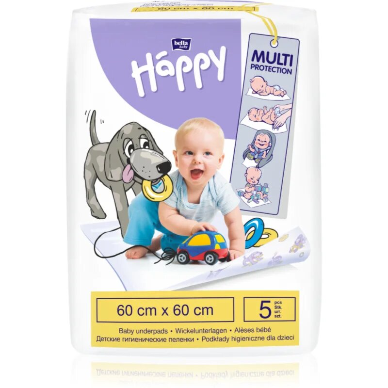 BELLA Baby Happy Baby Underpads previjalne podloge za enkratno uporabo 60x60cm 5 kos