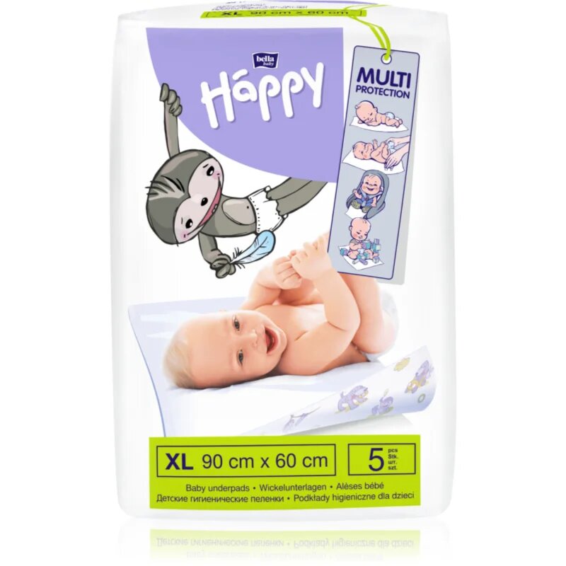 BELLA Baby Happy Baby Underpads previjalne podloge za enkratno uporabo 90x60 cm 5 kos