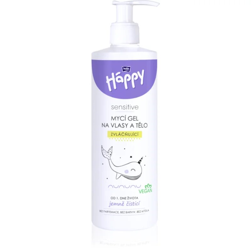 BELLA Baby Happy Sensitive gel za umivanje za telo in lase za otroke 400 ml
